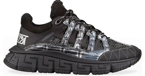 versace collection lace up sneakers